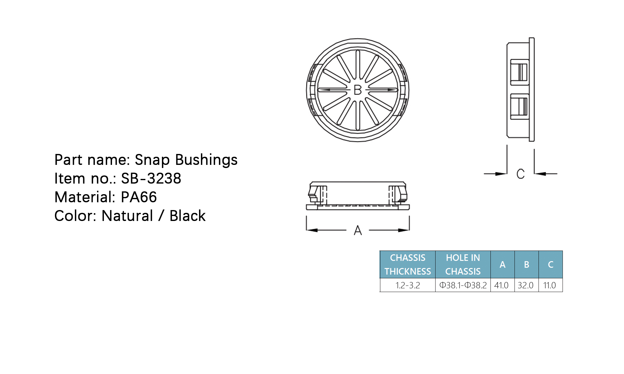 Snap Bushings SB-3238